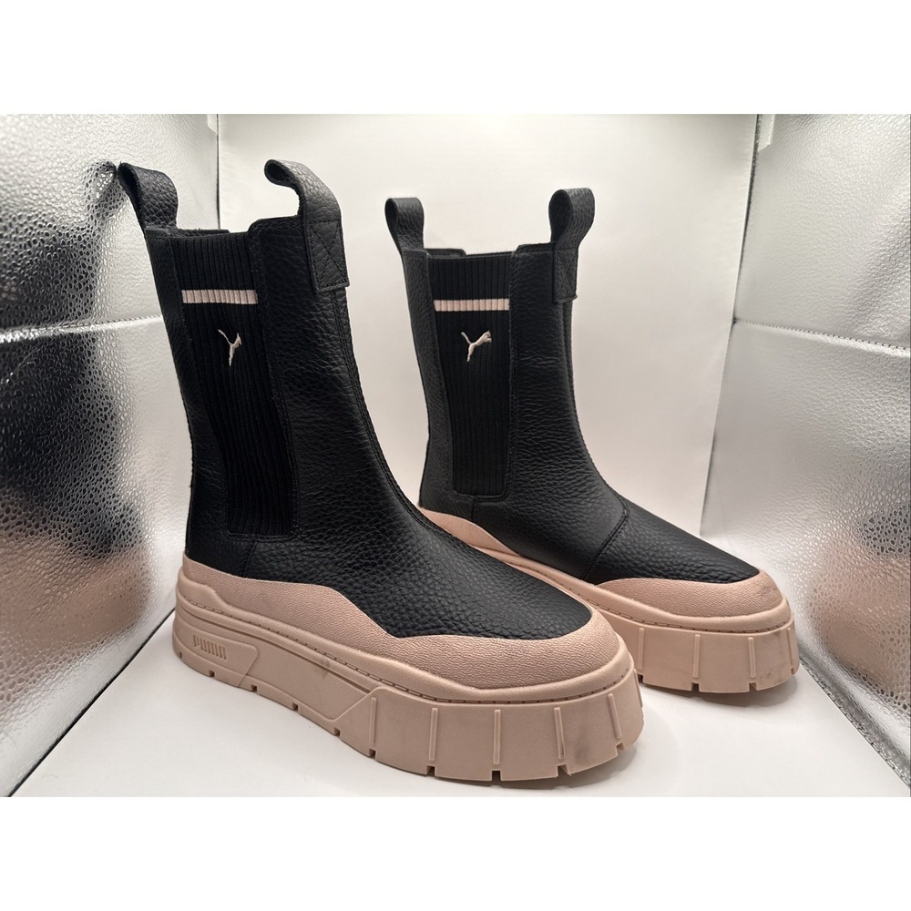 Puma‎ Black-Rose Quartz MayzeStack Chelsea Casual Boots Women Size 7